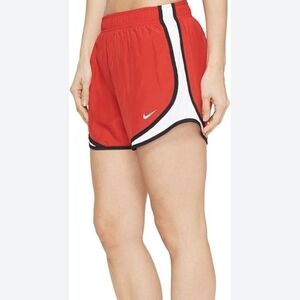 Women's size small Nike dry tempo running shorts red black white. 3 inch inseam